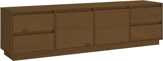 vidaXL Tv-meubel 176x37x47,5 cm massief grenenhout honingbruin