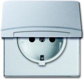 Busch-Jaeger ABB Busch-Jaeger Wandstopcontact voor Alle Weersomstandigheden IP44 Aluminium