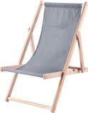 KADAX Ligstoel, strandstoel van hout, zonnebed tot 120 kg, ligstoel van beukenhout, houten klapstoelen, strandstoel, klapstoel voor strand, houten ligstoel (grijs)