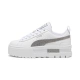 PUMA Mayze Glitter sneakers voor Dames, Wit/Zilver, Maat 36