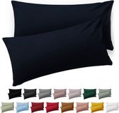 Blumtal Taie d'oreiller Microfibre Housse de coussin 50 x 70 cm - Dark Ocean Blue - Set de 2