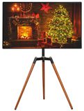 Support TV, inclinable, pour montage au sol, grand, 75x53x145 cm