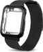 iCall Apple Watch Series 4 40mm Hoesje Siliconen TPU Gel Case + Milanese Loop Horloge Band van - Noir