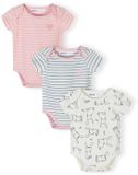 Minoti rompertjes meisjes 3-pack 100% katoen - lichtroze