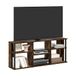 Furinno Klassieke tv-standaard, entertainmentcentrum, tv-console voor tv tot 65 inch met kunststof palen, voor woonkamer, slaapkamer, amber grenen