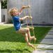Échelle d'escalade enfant 3-8 ans, 5 barreaux avec sangles et boucles, bois et PE, teinte naturelle, pour jeu intérieur et extérieur