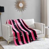 Juicy Couture Cabana pluche felroze gestreepte pluizige deken van 50 "X70"