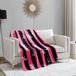 Juicy Couture Cabana pluche felroze gestreepte pluizige deken van 50 "X70"