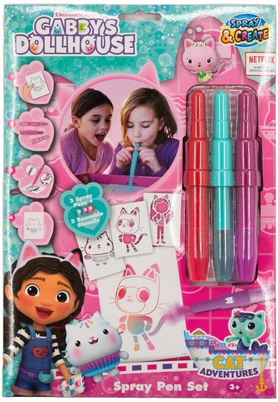 Merkloos Gabby's Dollhouse - Spraystiftenset - A4-envelop
