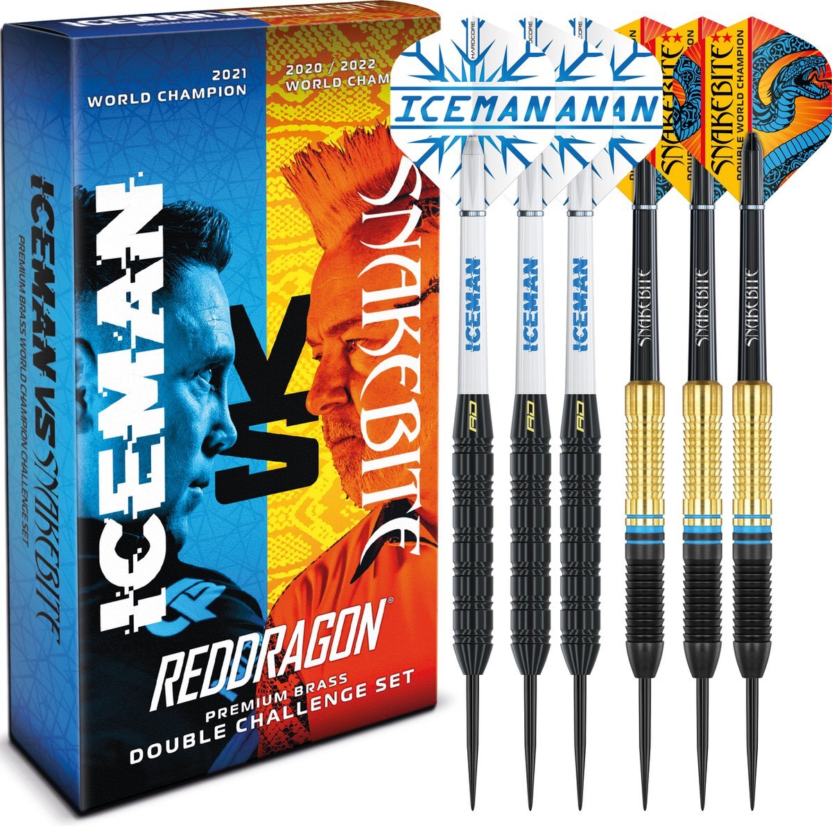 Red Dragon - Peter Wright Snakebite V Gerwyn Price Iceman DWC Brass Dartpijlen Professioneel - 22 gram