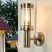Lindby Wandlampen buiten - 1 licht - Roestvrij staal, polycarbonaat - H: 33.4 cm - E27 - roestvrij staal, helder