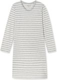 Schiesser Dames Nachthemd lange mouw strepen - zilvergrijs gemêleerd - Maat 3XL