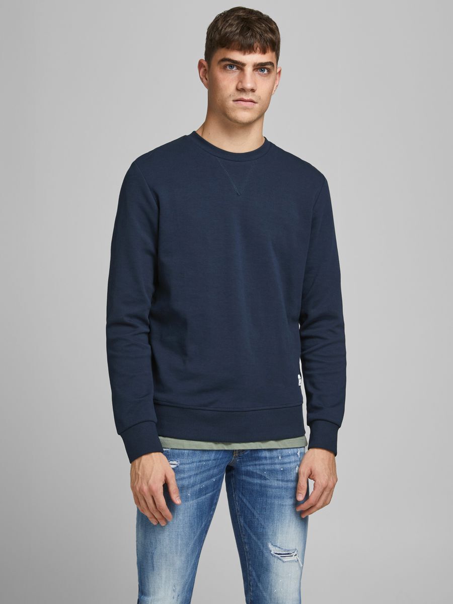 JACK&JONES ESSENTIALS JJEBASIC SWEAT CREW NECK NOOS Heren Trui - Blauw - XL