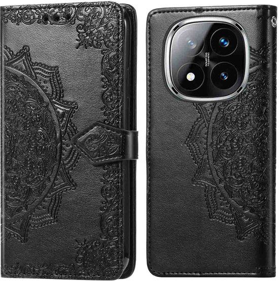 imoshion Mandala Bookcase - Geschikt voor Xiaomi Redmi Note 14 Pro (4G) - Zwart