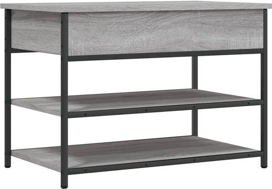vidaXL Schoenenbankje - 70x42,5x50 cm - Hout - Grijs Sonoma Eiken