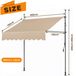 Store et balcon - Extensible - 200 x 120 cm - Commande manuelle avec manivelle - Polyester avec revêtement polyuréthane, 180 g/m² - Cadre en aluminium - Kaki