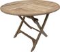 Decomeubel Ronde Inklapbare Tuintafel Houtkleur 4 Personen Rond Teak 90x90x75cm