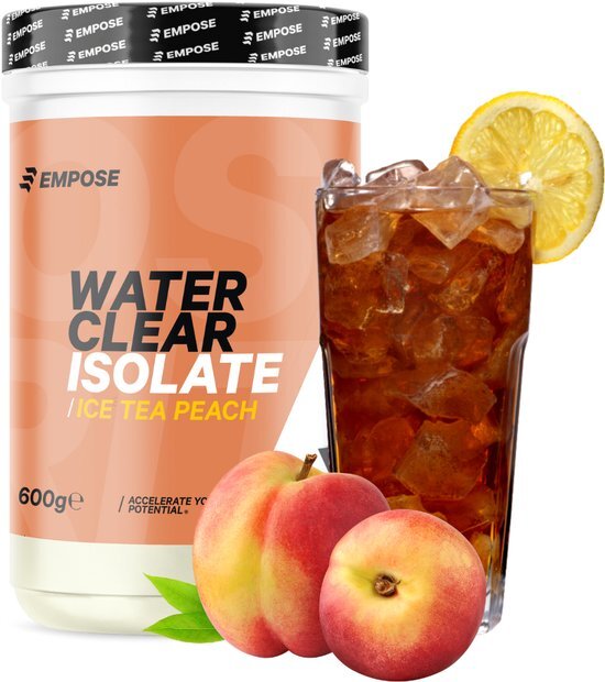 Empose Nutrition Water Clear Isolate - Proteine Ranja - Eiwit Poeder - Eiwitshakes - Whey-Isolaat - Proteine poeder - Suikervrij/Vetvrij - 600 gr - Ice Tea Peach