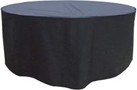 Bikain BI005PR Waterdichte afdekking voor ronde tafels en stoelen, verstelbare sluiting, voor binnen en buiten, van polyesterweefsel, 160 g/m2, 163 x 89 cm, zwart