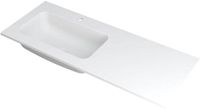 Wastafel INK Faktor Wastafel Polystone Links met 1 Kraangat - 1200x450x15 mm - Mat Wit