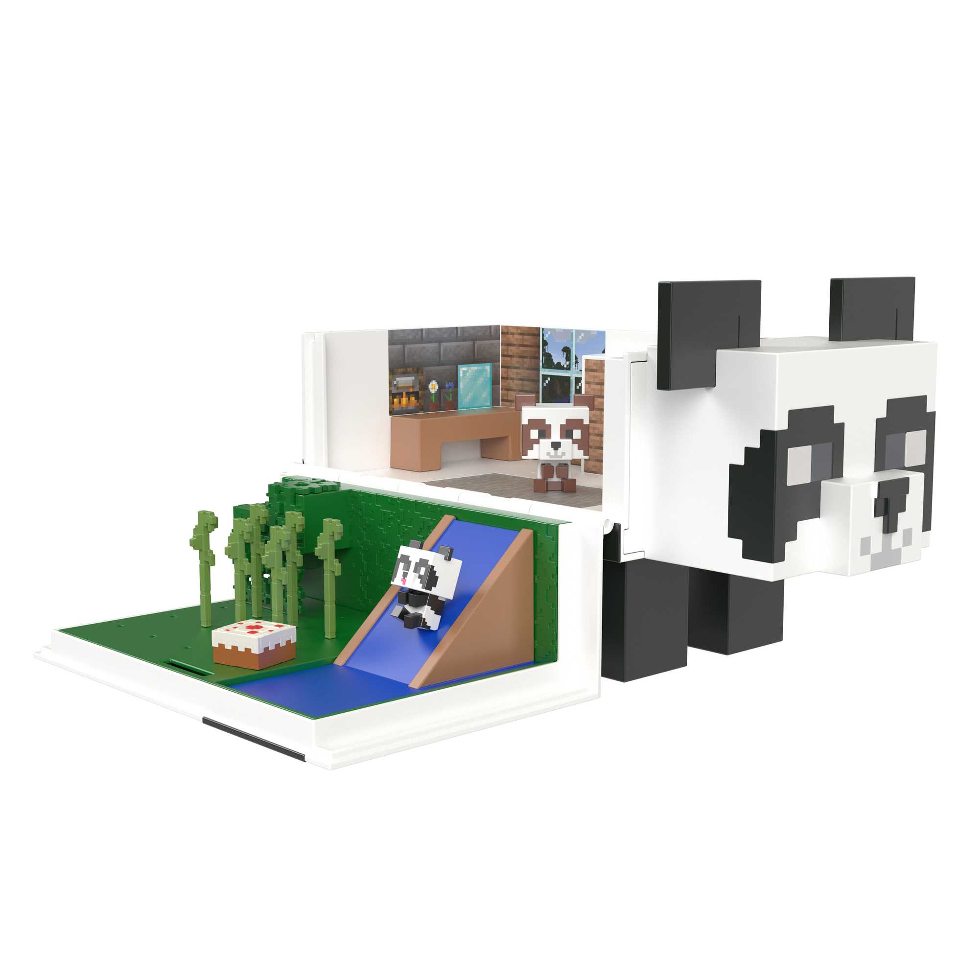 Mattel MINECRAFT MOB HOOFD MINI&#39;S PANDA SPEELHUIS Speelset