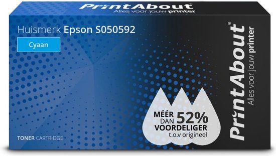 PrintAbout Huismerk Epson S050592 Toner Cyaan - Compatible