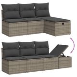 vidaXL 8-delige Loungeset met kussens, polyrattan, grijs