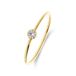 Lucardi Dames 9 karaat ring met zirkonia - Goudkleurig - Maat 49