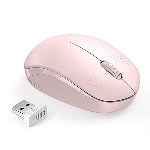 n/a Draadloze muis 2.4G mute-knop Ergonomische mute mute, roze muis voor laptops, desktops en laptops