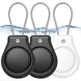 NEUTYPECHIC 3 stuks waterdichte AirTag sleutelhoes beschermhoezen, krasbestendig, geschikt voor Apple Airtag, mobiele telefoon voor AirTag (zwart x 2 + wit x 1)