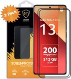 MobyDefend 2-Pack Screenprotectors voor Xiaomi Redmi Note 13 Pro 4G - Gehard Glas met Zwarte Randen