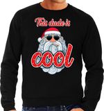 Bellatio Decorations Shoppartners Bv Foute Kersttrui / sweater - Stoere kerstman - this dude is cool - zwart voor heren - kerstkleding / kerst outfit M