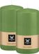 Wiedemann Bougie cylindrique/bougie pilier - 2x - vert clair - 12 x 6 cm - 33 heures de combustion - bougies pilier