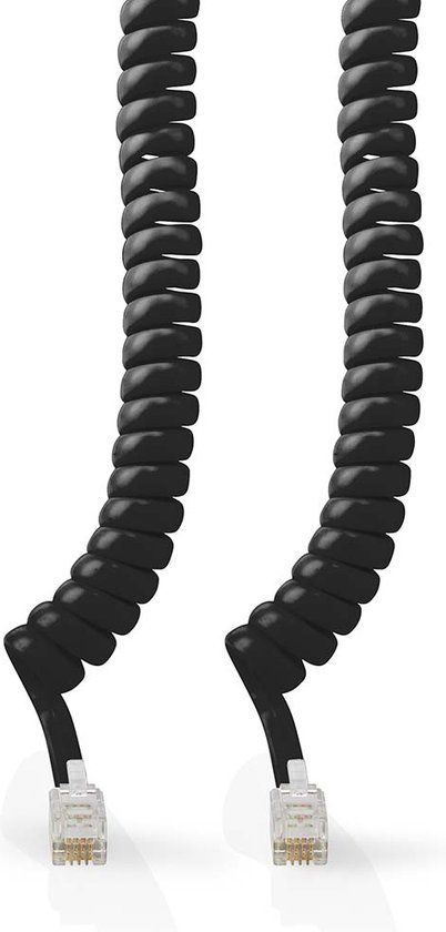 Nedis Telecomkabel - RJ10 Male - RJ10 Male - 2.00 m - Zwart