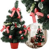 sarcia.eu VICREG SPÓŁKA Z OGRANICZONĄ ODPOWIEDZIALNOŚCIĄ Kleine Kunstkerstboom, rood met hulst in pot, VERSIERD 60 cm
