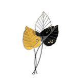 Handgemaakte decoratieve metalen wandaccessoire, 45 x 85 cm, 100% metaal (1,5 mm), uniek geel en zwart design, perfect voor huisdecoratie en kunstdisplay
