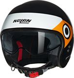 Nolan N21 06 Onirico 342 Jethelm - Zwart/Wit/Oranje Glossy - Maat XXS