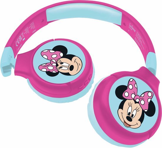 Lexibook Disney Minnie 2in1 Bluetooth® en bedrade, opvouwbare hoofdtelefoon met veilige volumeregeling