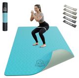 Tapis de yoga XXL - 183 x 91 cm - 6 mm d'épaisseur - Antidérapant - TPE