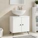 Prolenta Maison Exclusive - Meuble sous-lavabo BREDA, blanc, 59,5 x 31,5 x 59 cm, fabriqué en panneaux de particules