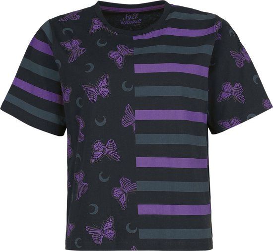 Full Volume by EMP Full Volume Zwartgestreept T-shirt met zeefdruk - Dames - L