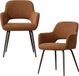 WOOOD Jenny Eetkamerstoelen - Geweven Stof - Bruin - Set van 2