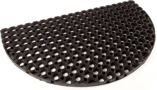Rubbermagazijn Deurmat - 75x45cm - Rubber ringmat - Zwart