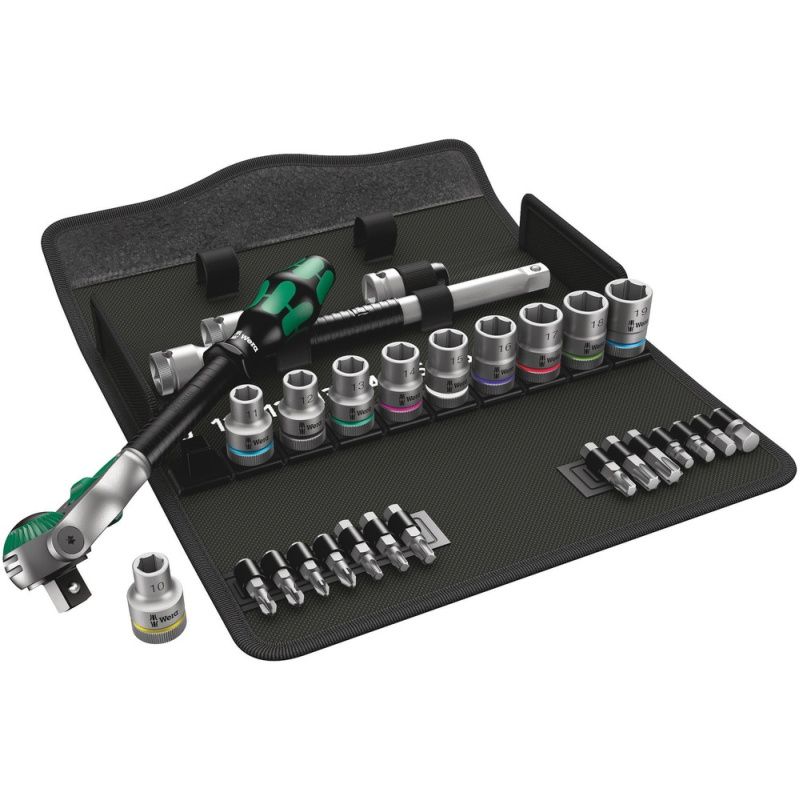 Wera 8100 SC 6 - Ratelset - Zwart, Chroom, Groen