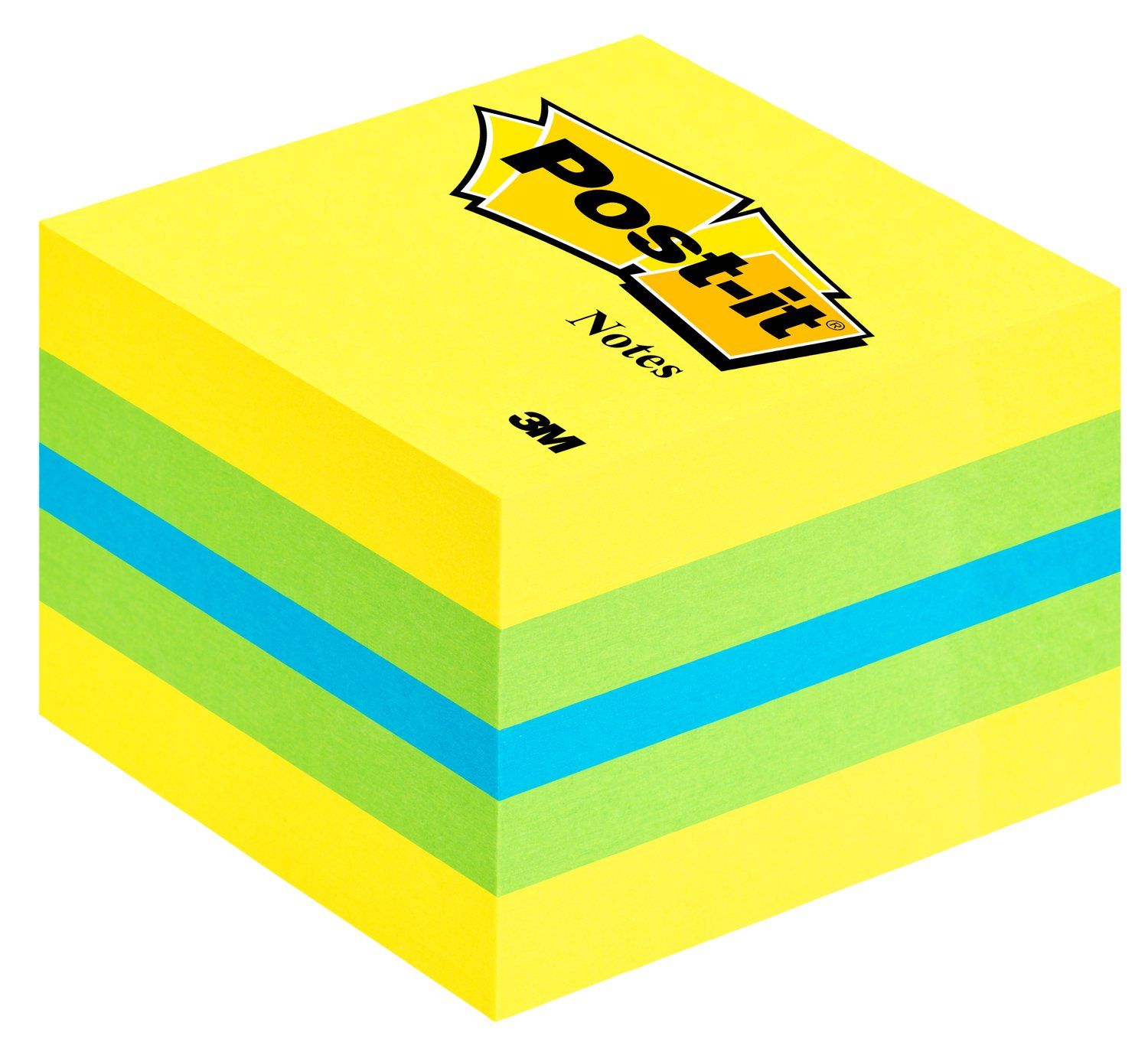 Post-it 2051L Zelfklevend notitiepapier vierkant blauw, geel, groen, turkoois 5,1x5,1 cm