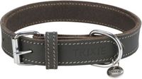 Trixie Halsband Hond Rustic Vetleer Grijs