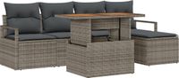 vidaXL Banc de jardin 6 pièces gris polywood