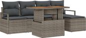 vidaXL Banc de jardin 6 pièces gris polywood