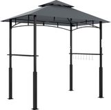 Outsunny Barbecuepaviljoen - Polyester - Donkergrijs