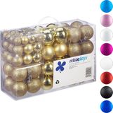 Relaxdays Kerstballen - set van 100 - plastic - goud
